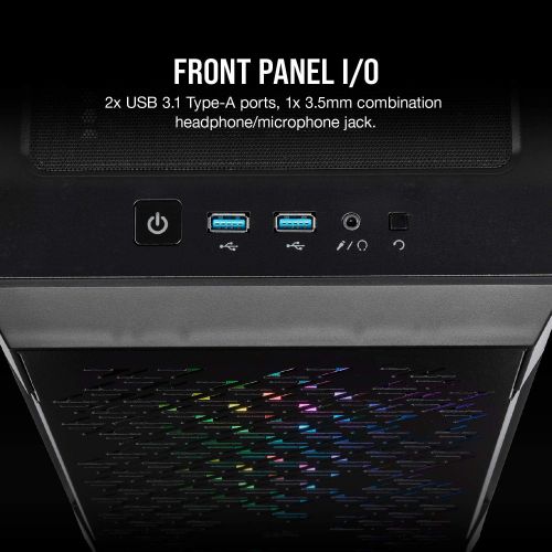 커세어 Corsair iCUE 220T RGB Airflow Tempered Glass Mid-Tower Smart Case, Black