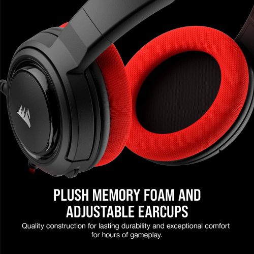 커세어 Corsair HS35 - Stereo Gaming Headset - Memory Foam Earcups - Headphones Designed for Switch and Mobile  Red, Switch Red