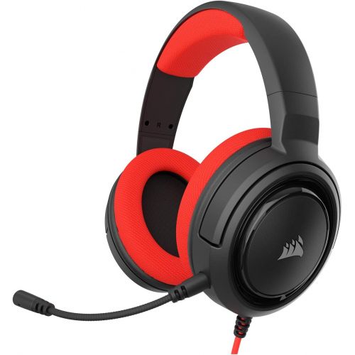 커세어 Corsair HS35 - Stereo Gaming Headset - Memory Foam Earcups - Headphones Designed for Switch and Mobile  Red, Switch Red