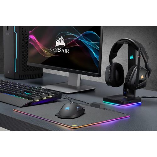 커세어 CORSAIR ST100 RGB Premium Headset Stand with 7.1 Surround Sound - 3.5mm and 2xUSB 3.0