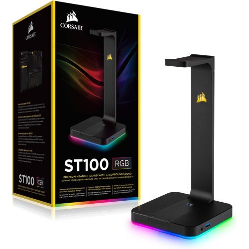 커세어 CORSAIR ST100 RGB Premium Headset Stand with 7.1 Surround Sound - 3.5mm and 2xUSB 3.0