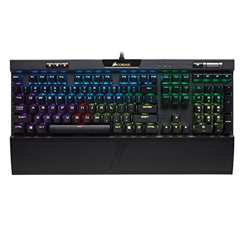 커세어 Corsair K70 RGB MK.2 Mechanical Gaming Keyboard - USB Passthrough & Media Controls - Linear & Quiet - Cherry MX Red - RGB LED Backlit