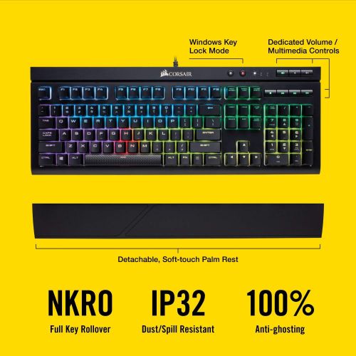 커세어 Corsair K68 RGB Mechanical Gaming Keyboard, Backlit RGB LED, Dust and Spill Resistant - Linear & Quiet - Cherry MX Red