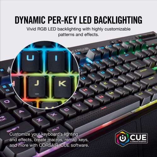 커세어 Corsair K68 RGB Mechanical Gaming Keyboard, Backlit RGB LED, Dust and Spill Resistant - Linear & Quiet - Cherry MX Red