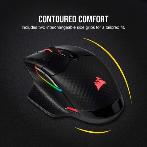 커세어 Corsair Dark Core RGB Pro SE, Wireless FPS/MOBA Gaming Mouse with Slipstream Technology, Black, Backlit RGB LED, 18000 DPI, Optical, Qi Wireless Charging Certified