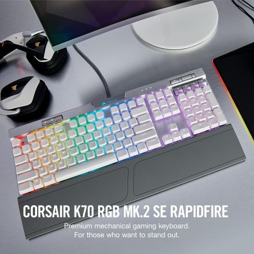 커세어 Corsair K70 RGB MK.2 SE Mechanical RAPIDFIRE Gaming Keyboard - USB Passthrough & Media Controls - PBT Double-Shot Keycaps - Cherry MX Speed - RGB LED Backlit