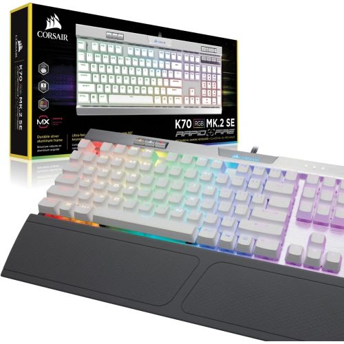 커세어 Corsair K70 RGB MK.2 SE Mechanical RAPIDFIRE Gaming Keyboard - USB Passthrough & Media Controls - PBT Double-Shot Keycaps - Cherry MX Speed - RGB LED Backlit