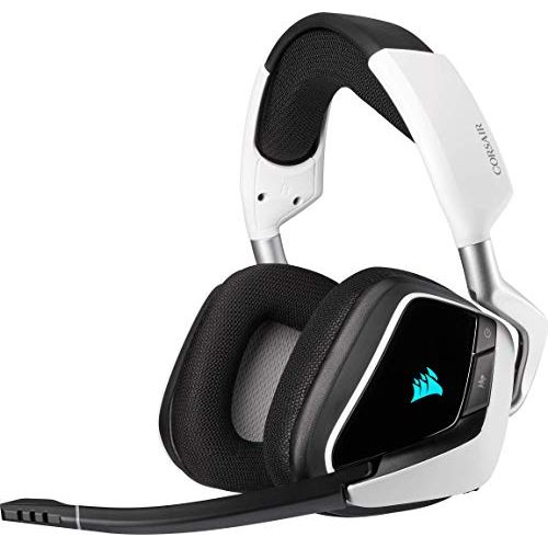 커세어 Corsair VOID ELITE RGB Wireless Gaming Headset (7.1 Surround Sound, Low Latency 2.4 GHz Wireless, 40ft Wireless Range, Customisable RGB Lighting, Durable Aluminium with PC, PS4 Com