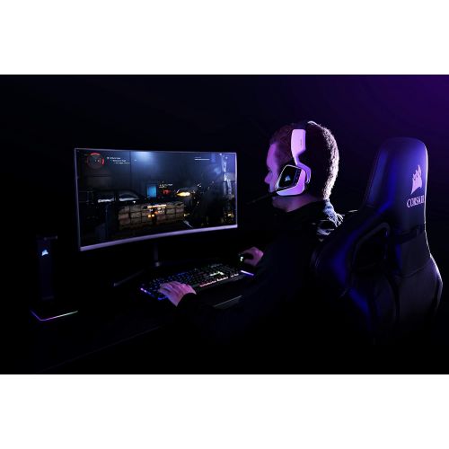 커세어 Corsair VOID ELITE RGB Wireless Gaming Headset (7.1 Surround Sound, Low Latency 2.4 GHz Wireless, 40ft Wireless Range, Customisable RGB Lighting, Durable Aluminium with PC, PS4 Com