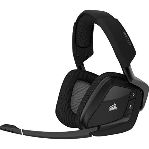 커세어 Corsair VOID ELITE RGB Wireless Gaming Headset (7.1 Surround Sound, Low Latency 2.4 GHz Wireless, 40ft Wireless Range, Customisable RGB Lighting, Durable Aluminium with PC, PS4 Com