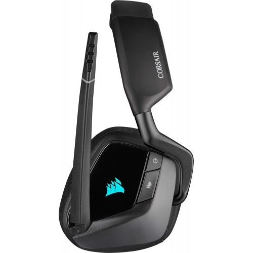 커세어 Corsair VOID ELITE RGB Wireless Gaming Headset (7.1 Surround Sound, Low Latency 2.4 GHz Wireless, 40ft Wireless Range, Customisable RGB Lighting, Durable Aluminium with PC, PS4 Com