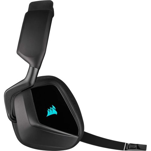 커세어 Corsair VOID ELITE RGB Wireless Gaming Headset (7.1 Surround Sound, Low Latency 2.4 GHz Wireless, 40ft Wireless Range, Customisable RGB Lighting, Durable Aluminium with PC, PS4 Com