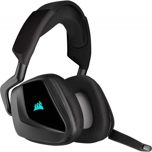 커세어 Corsair VOID ELITE RGB Wireless Gaming Headset (7.1 Surround Sound, Low Latency 2.4 GHz Wireless, 40ft Wireless Range, Customisable RGB Lighting, Durable Aluminium with PC, PS4 Com