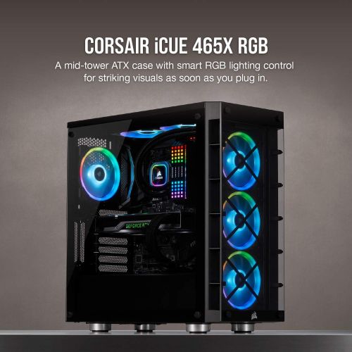 커세어 [아마존베스트]Corsair Icue 465X RGB Mid-Tower ATX Smart Case, Black