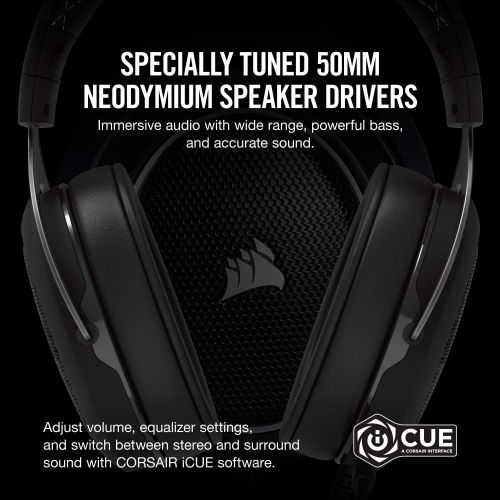 커세어 [아마존베스트]Corsair HS60  7.1 Virtual Surround Sound PC Gaming Headset w/USB DAC - Discord Certified Headphones  compatible with Xbox One, PS4, and Nintendo Switch  White, 3.5mm + USB 7.1