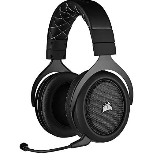 커세어 [아마존베스트]Corsair HS70 Pro Wireless Gaming Headset (7.1 Surround Sound, Ultra Low Latency, 12 Meter Range, Lightweight Design, Removable Noise Canceling Microphone, for PC and PS4) carbon