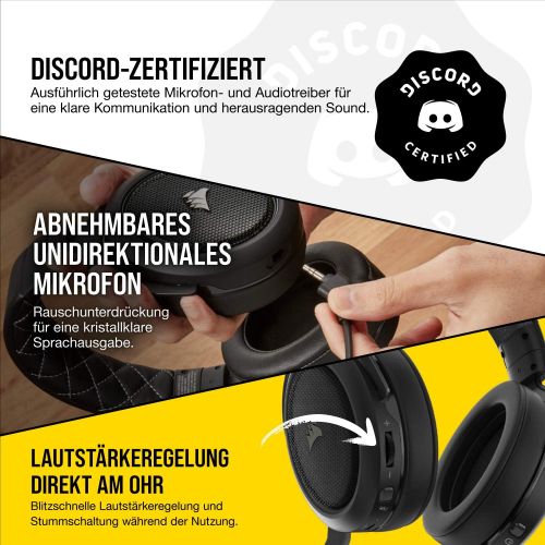 커세어 [아마존베스트]Corsair HS70 Pro Wireless Gaming Headset (7.1 Surround Sound, Ultra Low Latency, 12 Meter Range, Lightweight Design, Removable Noise Canceling Microphone, for PC and PS4) carbon