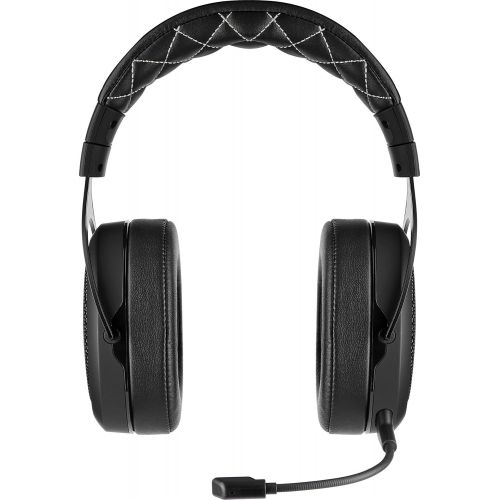 커세어 [아마존베스트]Corsair HS70 Pro Wireless Gaming Headset (7.1 Surround Sound, Ultra Low Latency, 12 Meter Range, Lightweight Design, Removable Noise Canceling Microphone, for PC and PS4) carbon