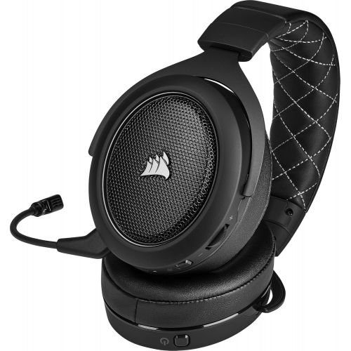 커세어 [아마존베스트]Corsair HS70 Pro Wireless Gaming Headset (7.1 Surround Sound, Ultra Low Latency, 12 Meter Range, Lightweight Design, Removable Noise Canceling Microphone, for PC and PS4) carbon