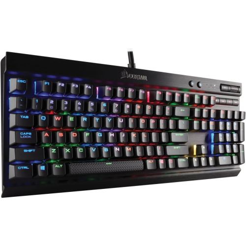 커세어 Corsair CORSAIR K70 RGB RAPIDFIRE Mechanical Gaming Keyboard - USB Passthrough & Media Controls - Fastest & Linear - Cherry MX Speed - RGB LED Backlit