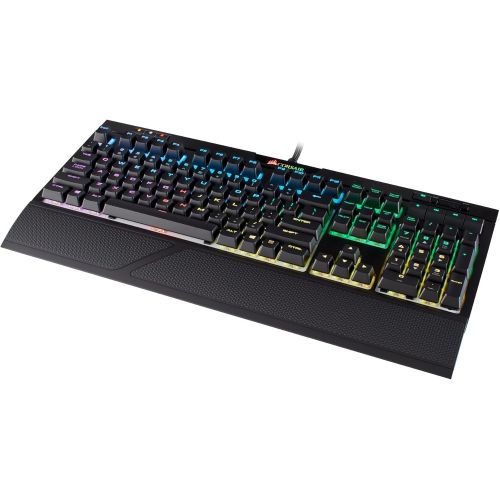 커세어 Corsair CORSAIR STRAFE Mechanical Gaming Keyboard - Red LED Backlit - USB Passthrough - Linear and Quiet - Cherry MX Red Switch