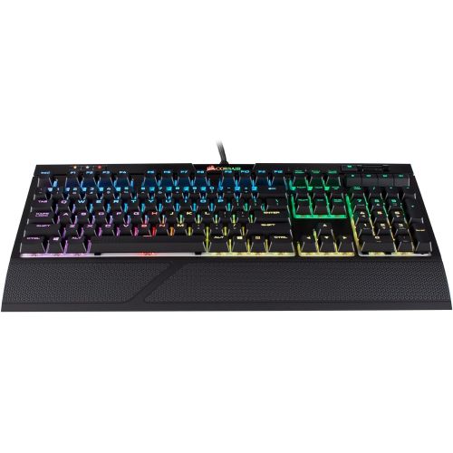 커세어 Corsair CORSAIR STRAFE Mechanical Gaming Keyboard - Red LED Backlit - USB Passthrough - Linear and Quiet - Cherry MX Red Switch