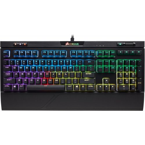 커세어 Corsair CORSAIR STRAFE Mechanical Gaming Keyboard - Red LED Backlit - USB Passthrough - Linear and Quiet - Cherry MX Red Switch