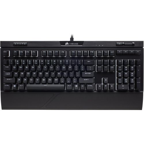 커세어 Corsair CORSAIR STRAFE Mechanical Gaming Keyboard - Red LED Backlit - USB Passthrough - Linear and Quiet - Cherry MX Red Switch