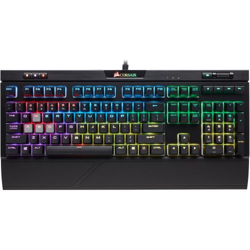 커세어 Corsair CORSAIR STRAFE Mechanical Gaming Keyboard - Red LED Backlit - USB Passthrough - Linear and Quiet - Cherry MX Red Switch