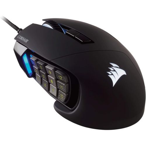 커세어 Corsair CORSAIR Scimitar Pro RGB - MMO Gaming Mouse - 16,000 DPI Optical Sensor - 12 Programmable Side Buttons - Yellow