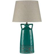 Cortesi Home CH-TL303664 Antique Teal Glazed Ceramic Nantucket Table Lamp, 29-Inch, Blue