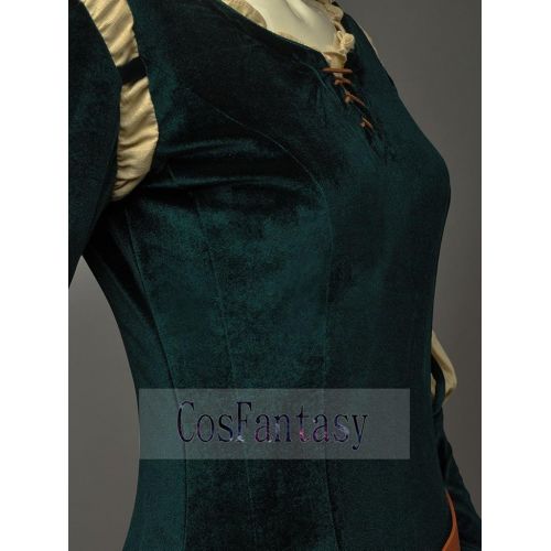  CosFantasy Princess Merida Cosplay Costume Long Dress Halloween mp003883