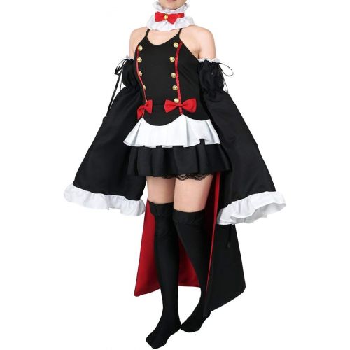  할로윈 용품CosInStyle for Krul Tepes Costume Cosplay Clothes Sets of Women Dress with Flared sleeves Black S-L