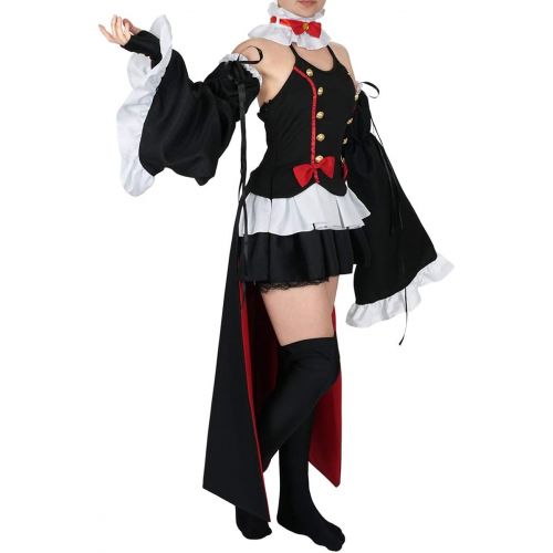  할로윈 용품CosInStyle for Krul Tepes Costume Cosplay Clothes Sets of Women Dress with Flared sleeves Black S-L