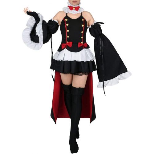  할로윈 용품CosInStyle for Krul Tepes Costume Cosplay Clothes Sets of Women Dress with Flared sleeves Black S-L