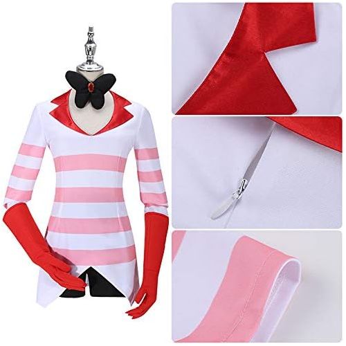  할로윈 용품Cos-Love Hazbin Hotel Angel Dust Cosplay Costume Sweatshirt Shirt Outfit Halloween Christmas Dress Up for Women Men