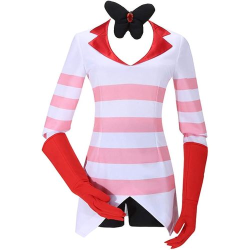  할로윈 용품Cos-Love Hazbin Hotel Angel Dust Cosplay Costume Sweatshirt Shirt Outfit Halloween Christmas Dress Up for Women Men