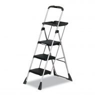 Cosco Max Work Steel Platform Ladder, 22w x 31d x 55h, 3-Step, Black