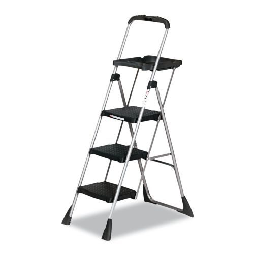  Cosco Max Work Steel Platform Ladder, 22w x 31d x 55h, 3-Step, Black