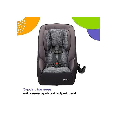  Cosco Mighty Fit 65 DX Convertible Car Seat, Heather Onyx