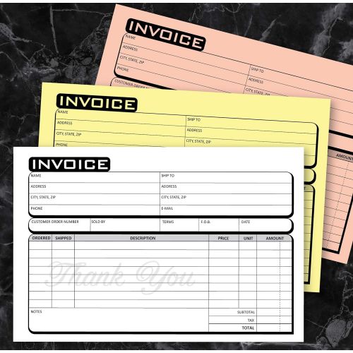  Cosco Service Invoice Form Book with Slip, Business, 5 3/8 x 8 1/2, 3-Part, 50 Sets (074010)