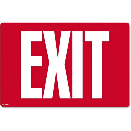  Cosco Glow in Dark Sign, EXIT, 8 x 12 (098052), red