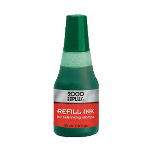  Green Water Based Re-Fill Ink for Cosco 2000 Plus Self-Inking Stamp Refill 25cc`