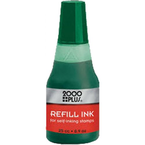  Green Water Based Re-Fill Ink for Cosco 2000 Plus Self-Inking Stamp Refill 25cc`
