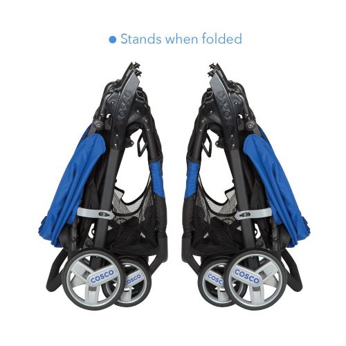  Cosco Simple Fold Travel System with Light and Comfy 22 Infant Car Seat, Sapphire