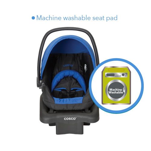  Cosco Simple Fold Travel System with Light and Comfy 22 Infant Car Seat, Sapphire