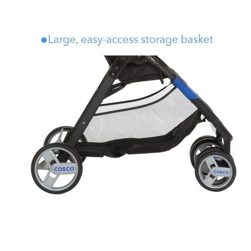  Cosco Simple Fold Travel System with Light and Comfy 22 Infant Car Seat, Sapphire