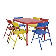 Cosco Kids Furniture 7 Piece ChildrenS Juvenile Set with Pinch Free Folding Chairs & Screw in Leg Table