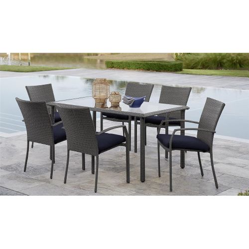  Cosco Outdoor Living 88598GBLE Cosco Outdoor Dining Table, Gray Blue