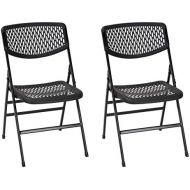 Cosco Products Ultra Comfort Commercial XL Plastic Folding Chair, 2 Pack, Black